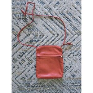 VTG Sven Berkeley Red Leather Crossbody Shoulder Bag Minimalist 1980s 90s Purse